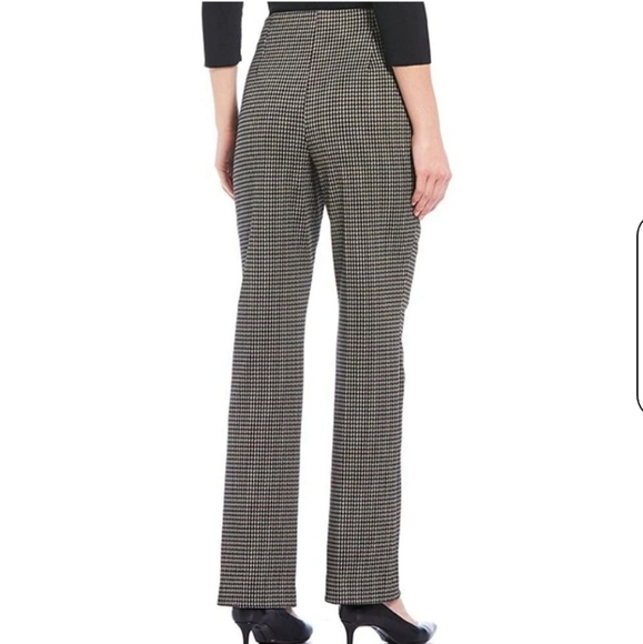 Investments The REGENT ST Fit Pull-On Straight Leg Houndstooth Pants - Picture 3 of 10